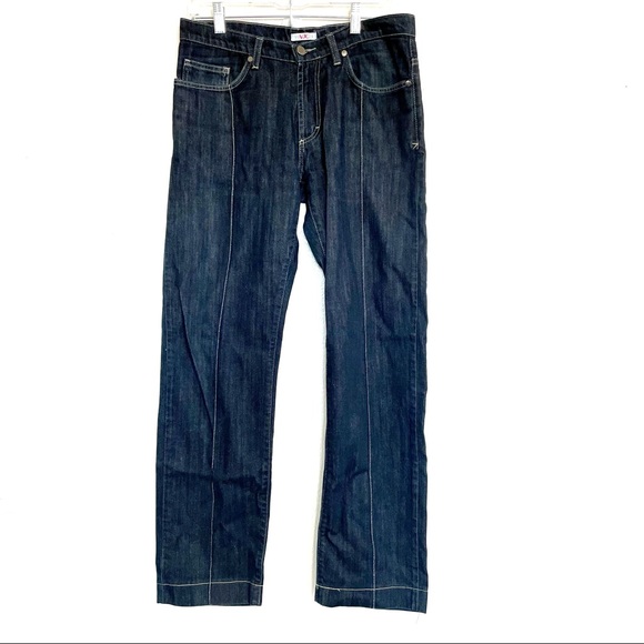 Versace Jeans Couture VJC Dark Wash Denim Front Seam Slim Fit Jeans